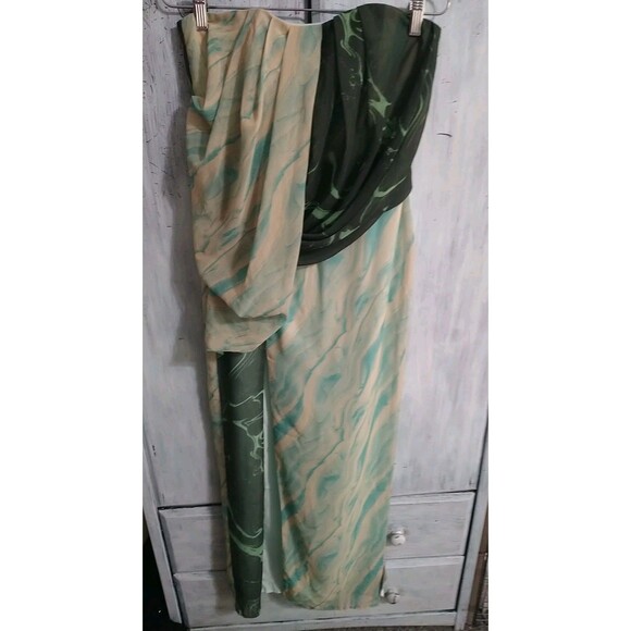 Asos Maxi Tie Dye Strapless Dress Boho Beachy Sexy Feminine Nwt sz 4 - Picture 1 of 10